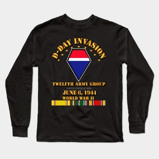 12th Army Group - D Day w Svc Ribbons Long Sleeve T-Shirt